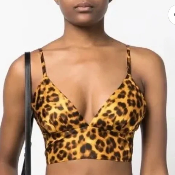 ✨ NWT Sandro Leopard Print Satin Bralette Top Size 0 - Picture 3 of 11